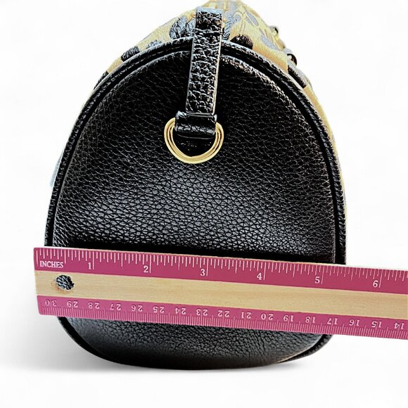 Anthropologie Cheetah Tote w/Shoulder & Crossbody Strap Black & Tan Purse - Picture 11 of 11